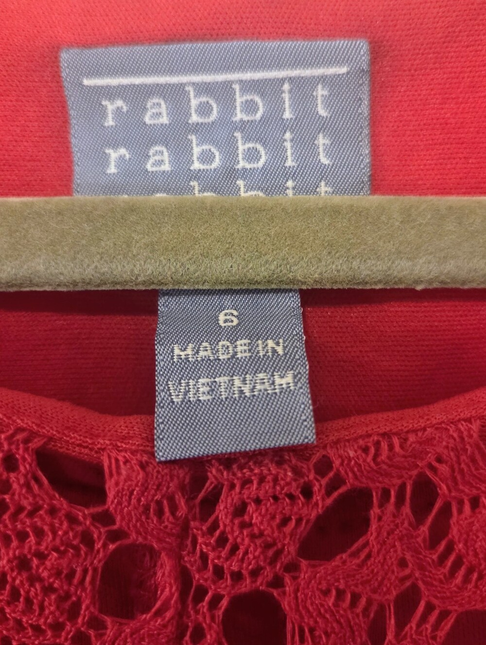 Rabbit Rabbit Rabbit Bright Red Crochet Dress - Picture 3 of 5